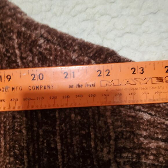 Brown~Velour~Ribbed~Long Sleeved~Half Zipper~Short~Sweater~Pink Rose~Size Medium - Picture 8 of 12